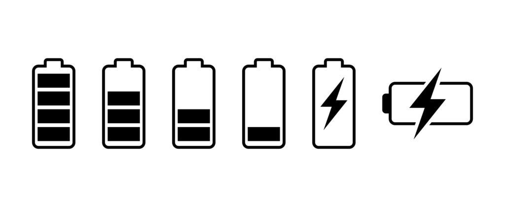 Batteriesymbole mit verschiedenen Ladezuständen | 187 Pods