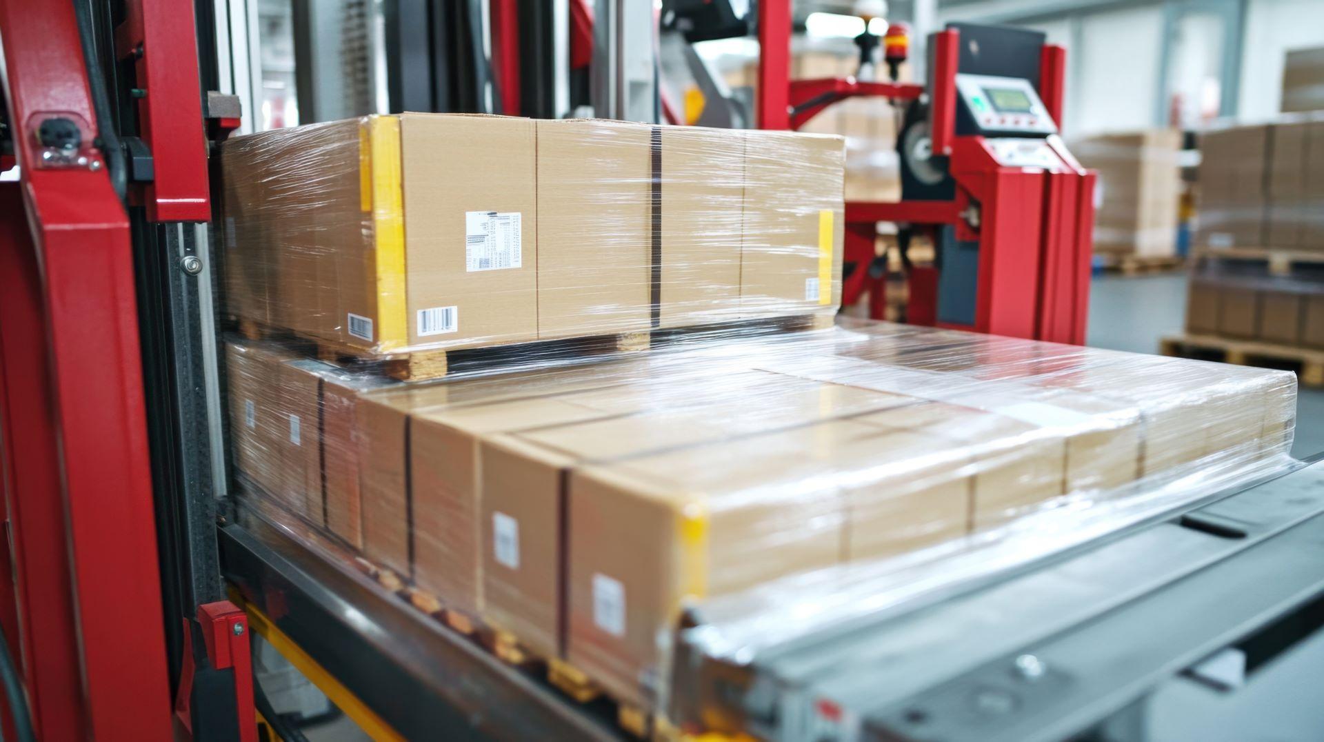 Automatisierte Verpackungsmaschine mit Stretchfolie